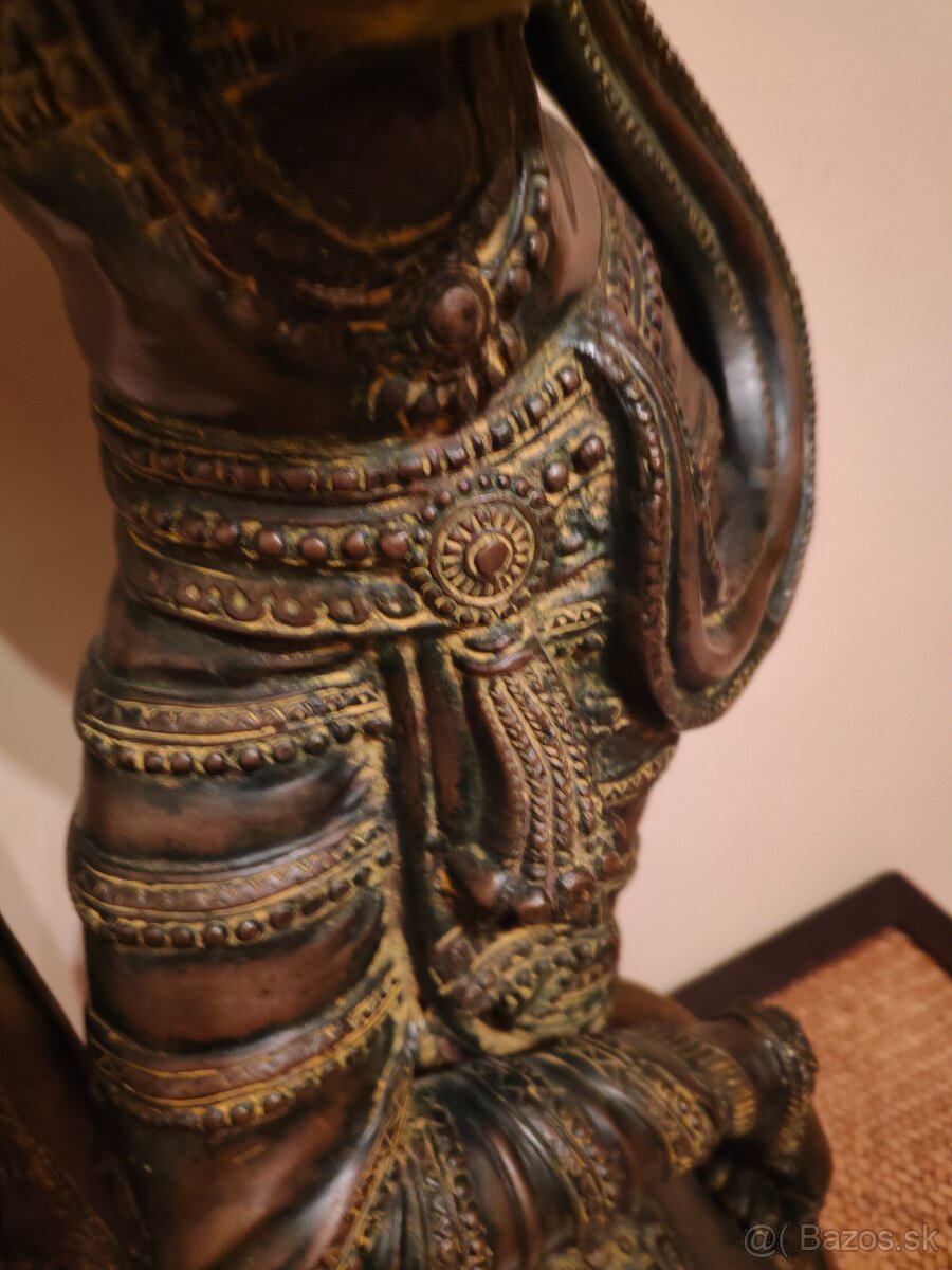 Veľká Socha pána Krišnu zeleno hnedá - 5