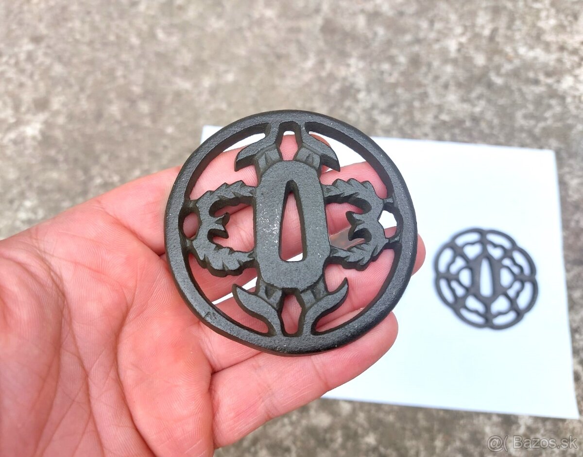 Japonské starožitné záštity mečov - Tsuba - 5