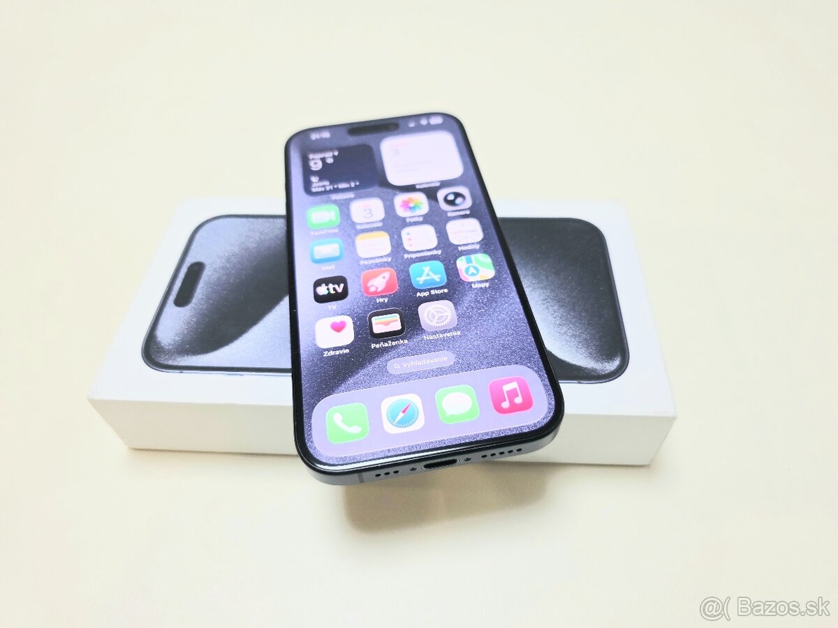 Apple iPhone 15 PRO BLUE TITANIUM ,TOP STAV,BATERKA 100% - 5