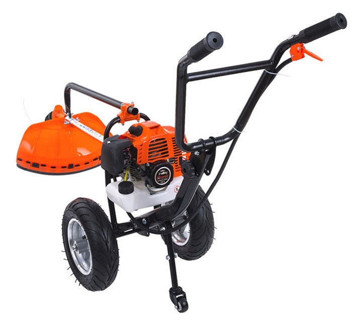 Ručný motorový krovinorez kosačka vyžinač na 2 kolesách - 5