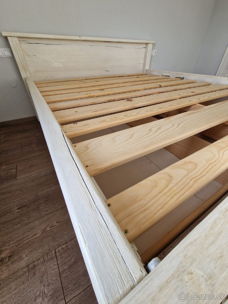 Manželská posteľ z masívu + matrac - 5