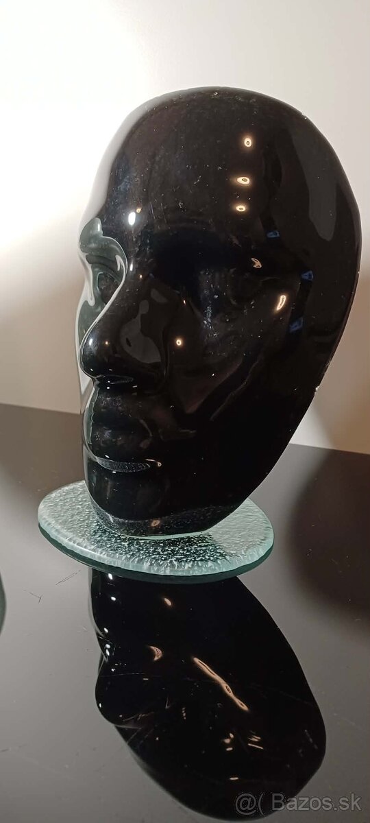 Zaujímavá sklenená plastika tvár - 5
