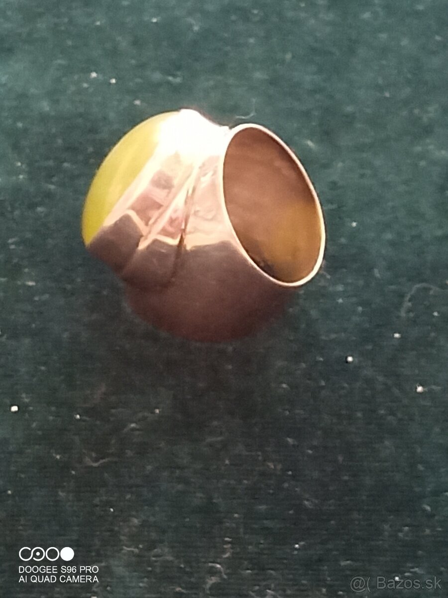 Strieborný prsteň s kameňom/Nefrit/ - 5