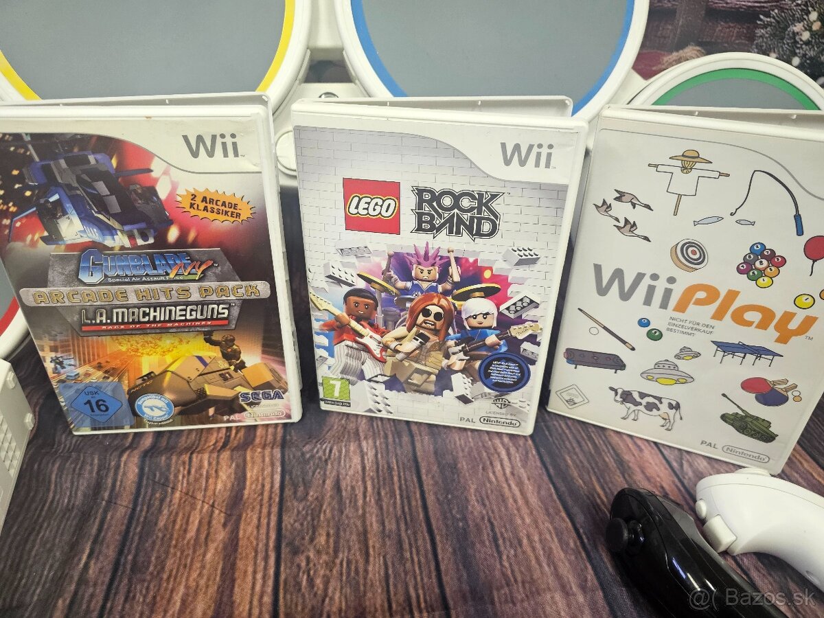 Nintendo Wii, 2 ovládače, bicie, 3 hry - 5