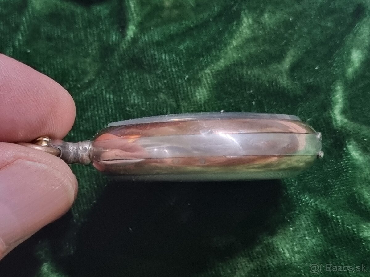 Strieborné, vreckové hodinky,Longines. - 5