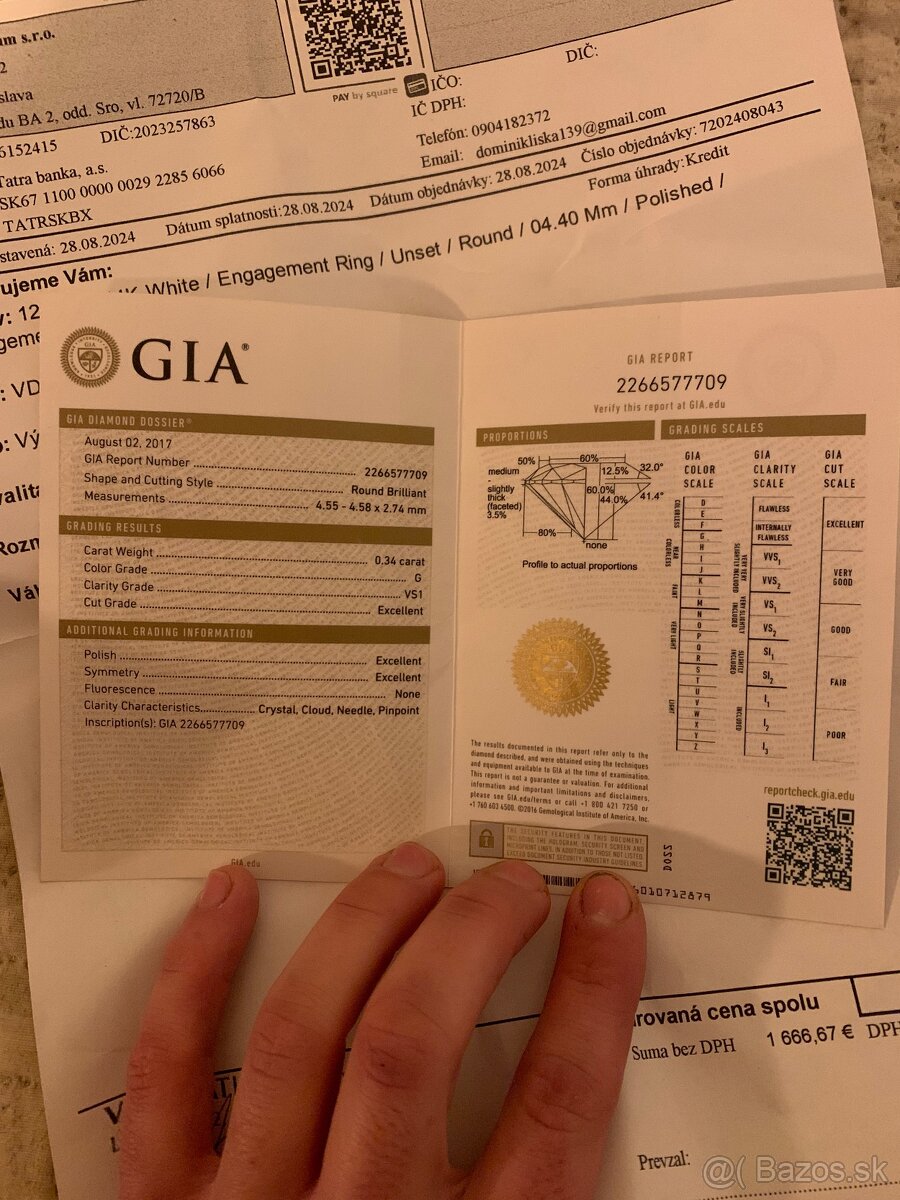 Zasnubny prsten 14k biele zlato, 0,34 carat - 5