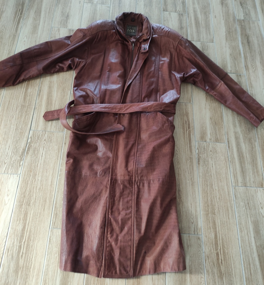 Dlhý kožený kabát - 5