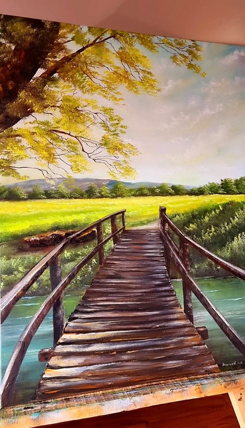Olejomaľba – Starý most / Príroda (60x80 cm) - 5