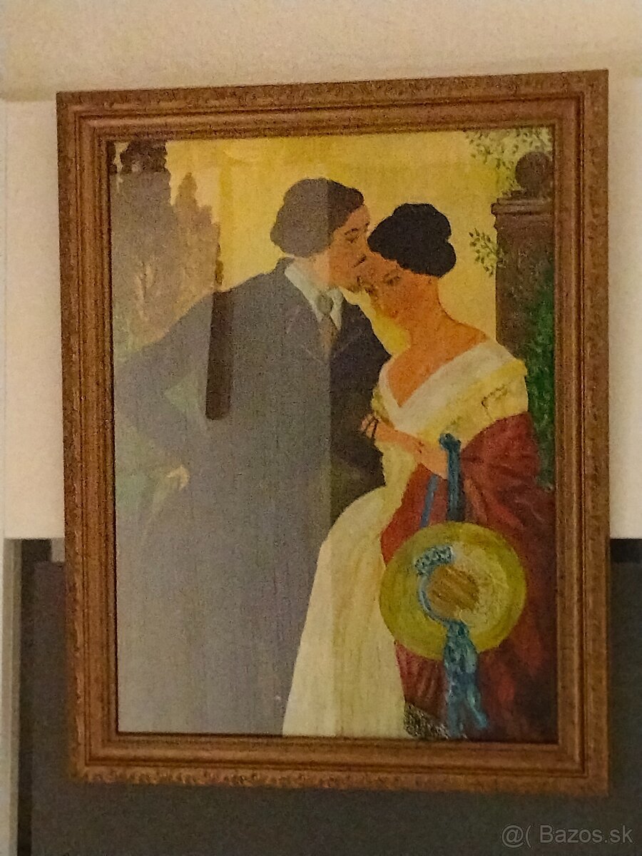 Romantický podvečer je olej na kartonu - 5