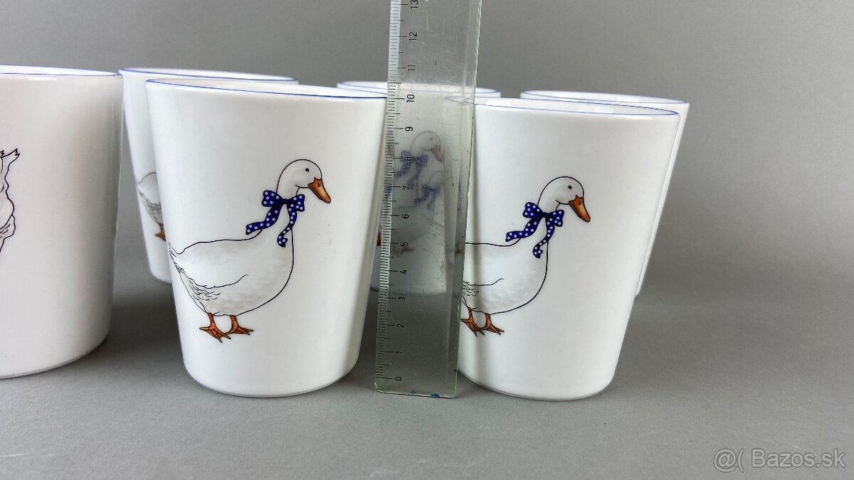 6x Pohár s husami, modrá linka, Moritz Zdekauer - 5