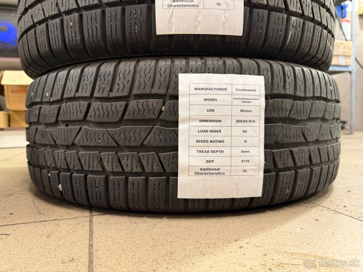R16 205/60 Continental ContiWinterContact TS830P 96H XL 4x - 5