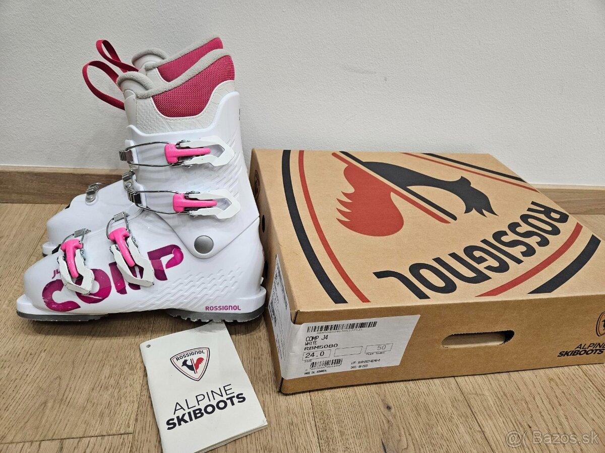 2025 Biele Detské Dievčenské Lyžiarky Rossignol COMP 4 - 5