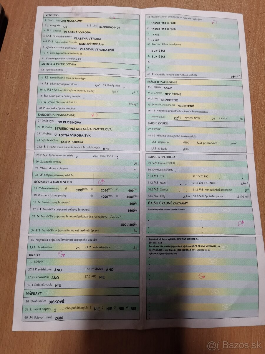 Nakladný Príves 1600kg - 5