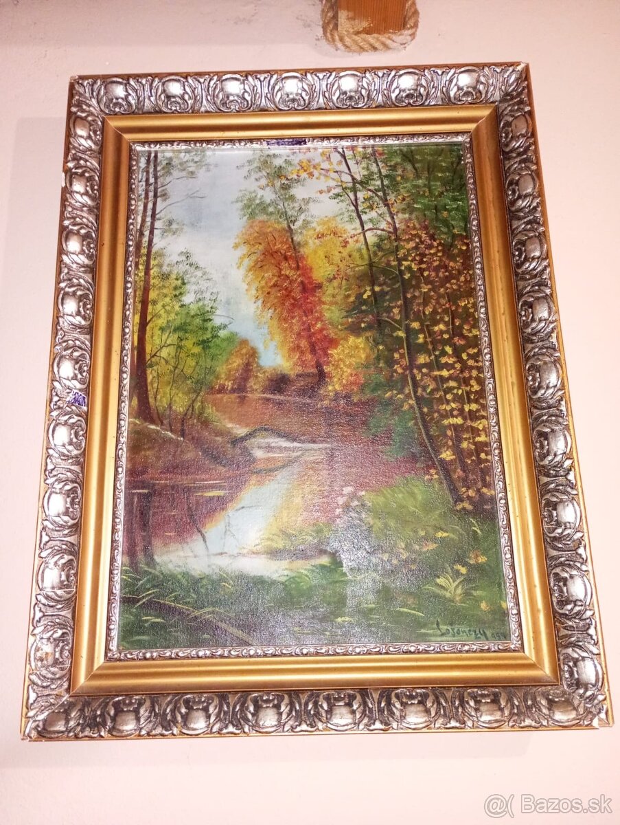 Obraz – jesenná krajina v ozdobnom ráme - 5