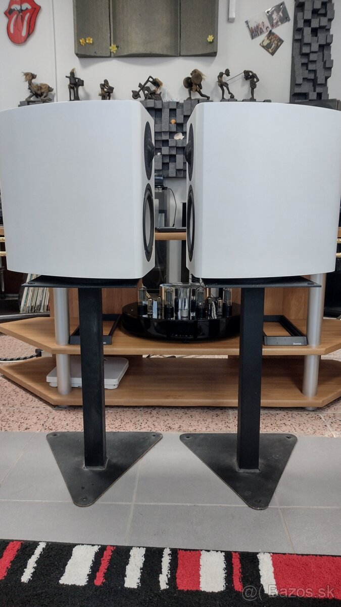 Biele reproduktory + stojany a reprokábel - 5