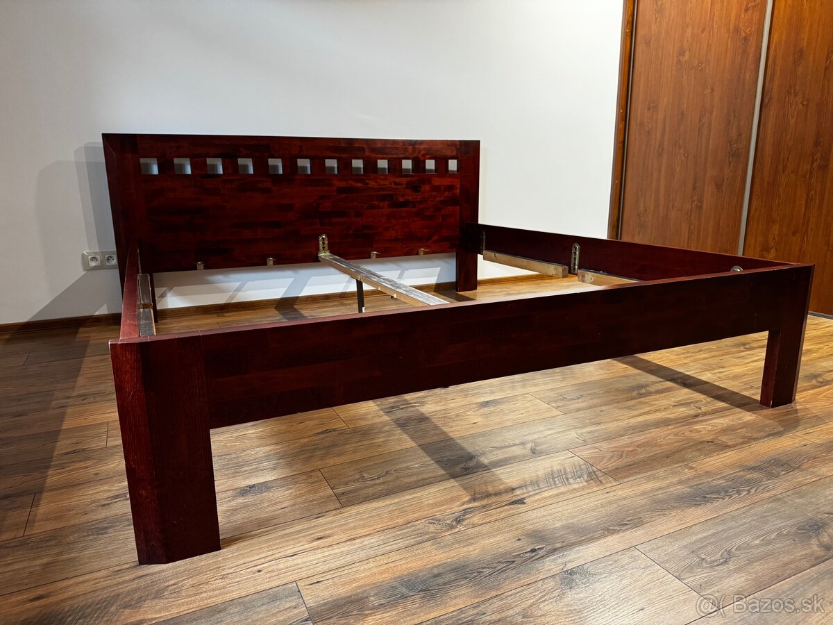 Masivna ceresnova manzelska postel - 5