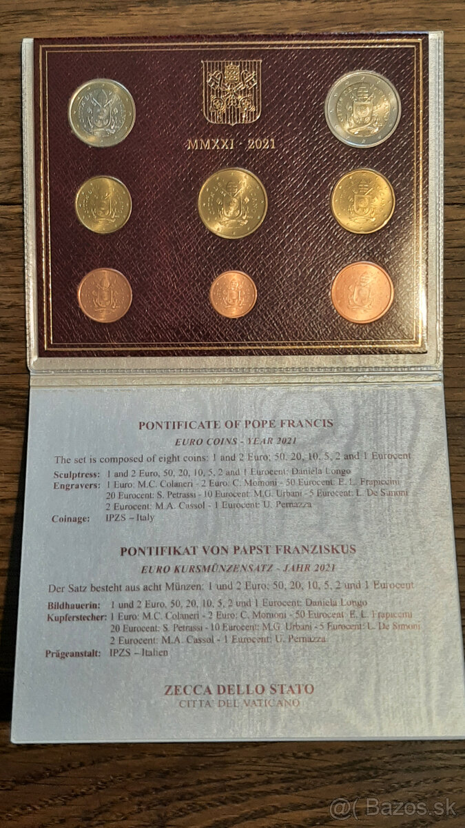 Kompletná zbierka UNC euromincí Vatikán (2002–2024)na predaj - 5