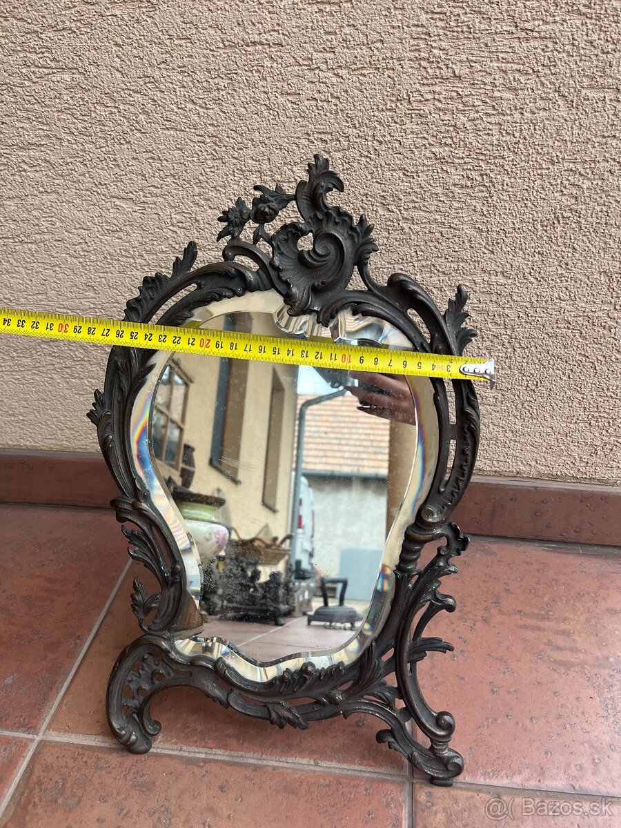 Fazetové zrkadlo v bronzovom ráme - 5