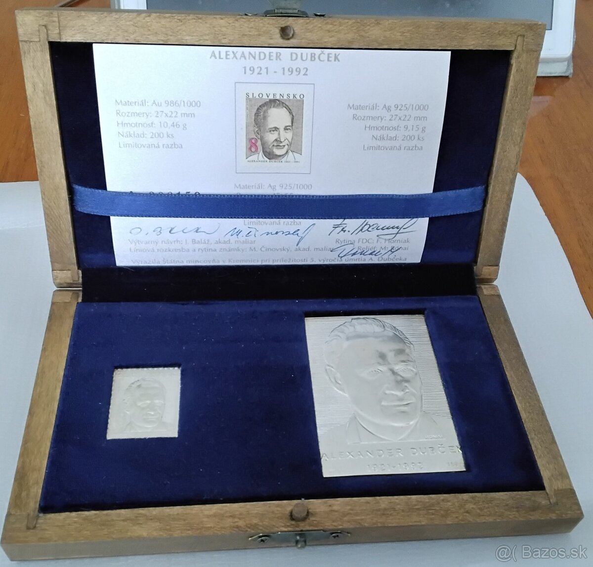 Plaketa a znamka , striebro AG, Dubček - 5