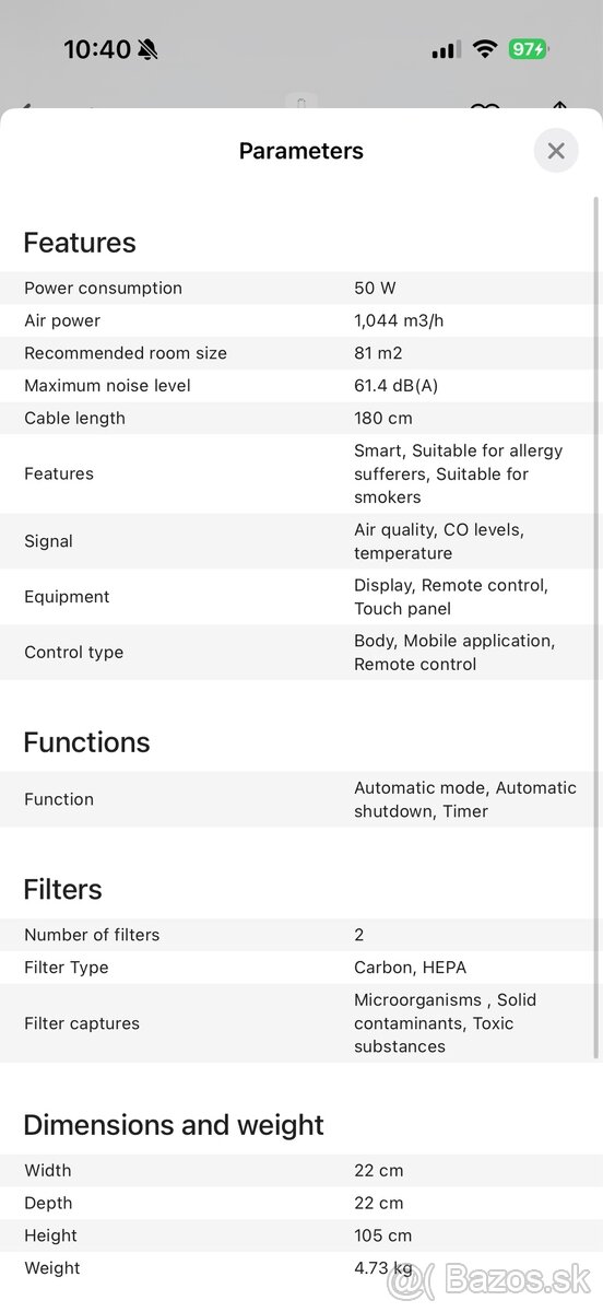 Cisticka vzduchu Dyson - 5