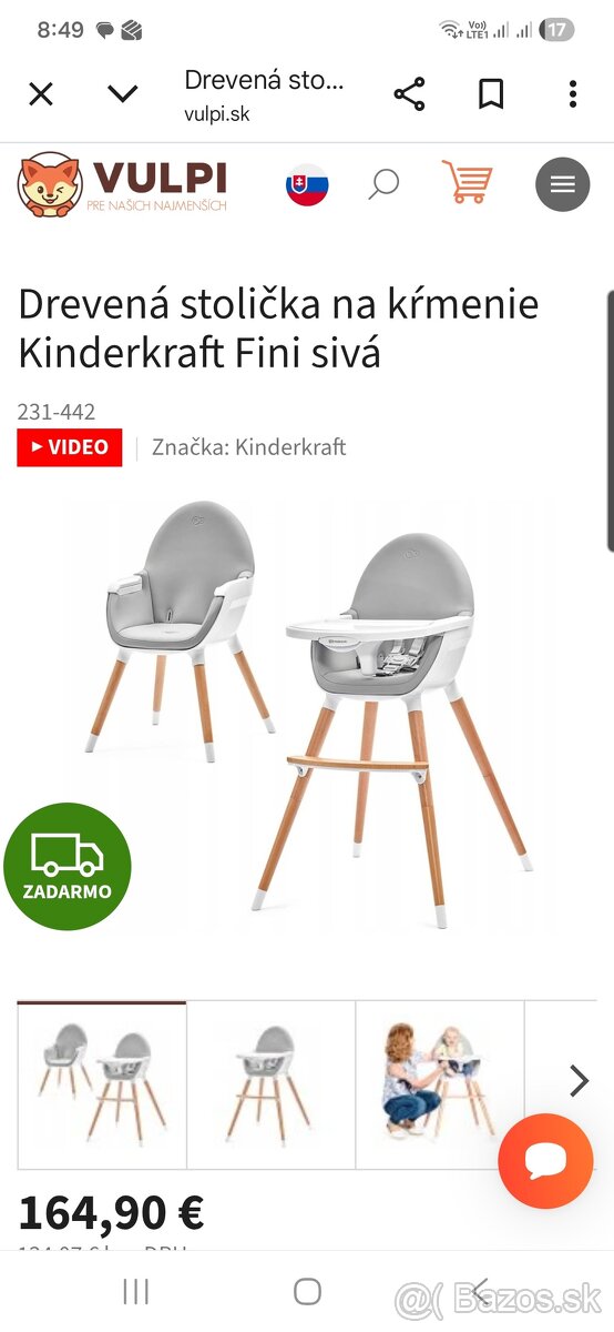 Jedálenská stolička kinderkraft - 5