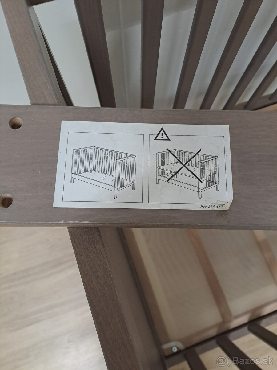 Detská postieľka IKEA, hnedá - 5