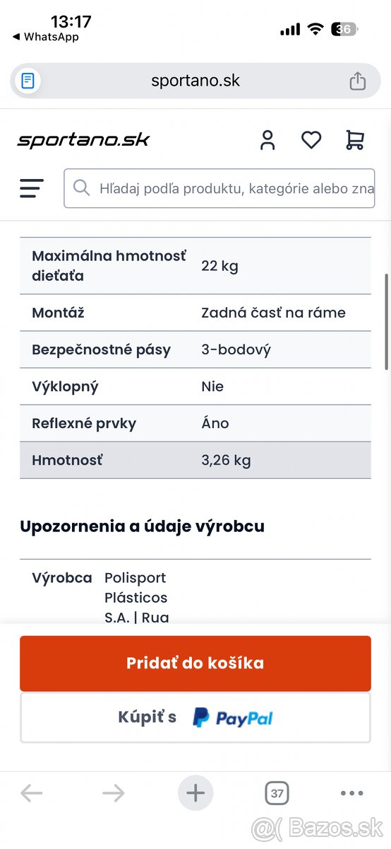 Sedačka na bicykel Polysport - 5