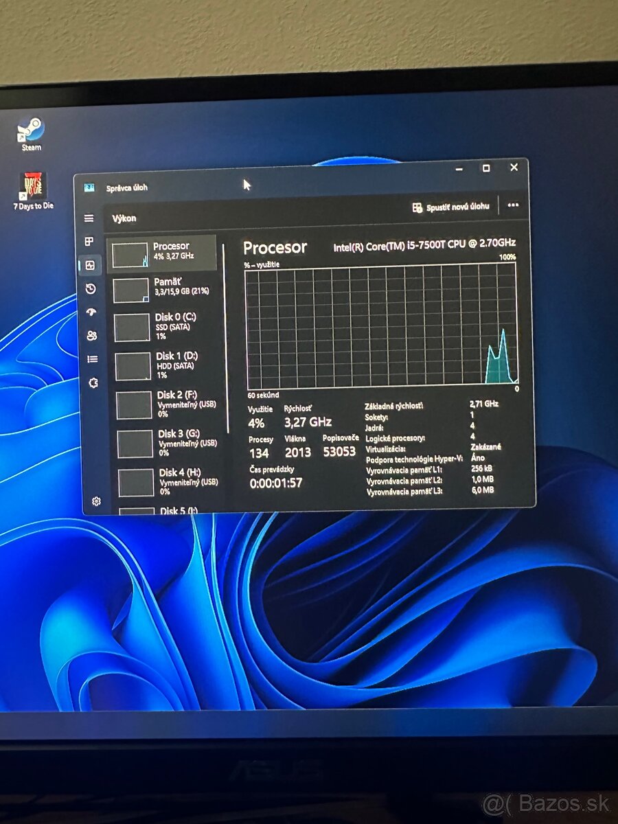 Predám Pc - I5 7500T, 16GB, RX580 8GB - 5
