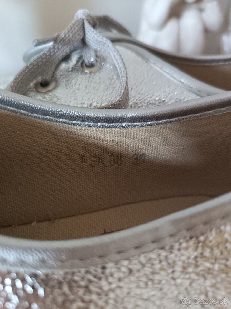Strieborne espadrilky na platforme - 5