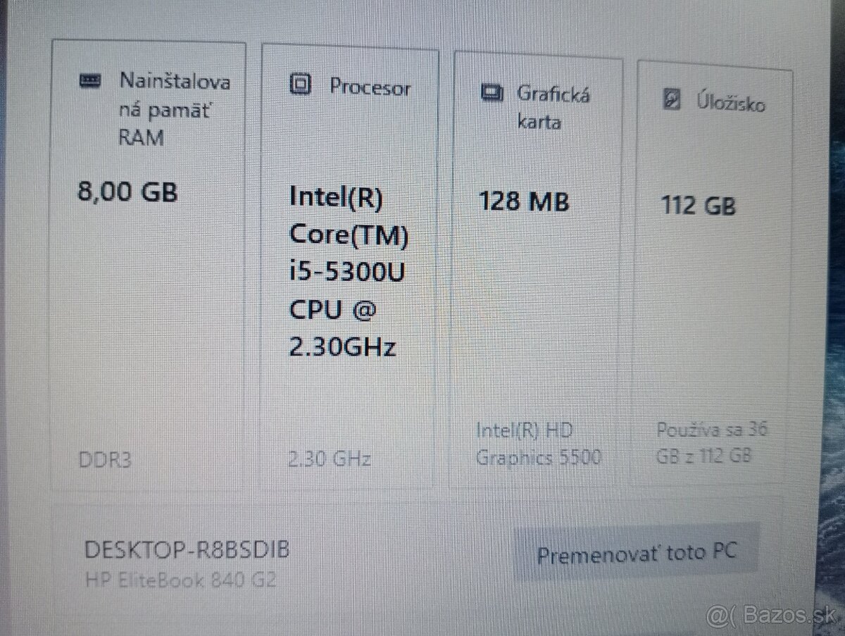 Hp elitebook 840 g2 + Intel core i5 + 8gb ram + Windows 10 - 5