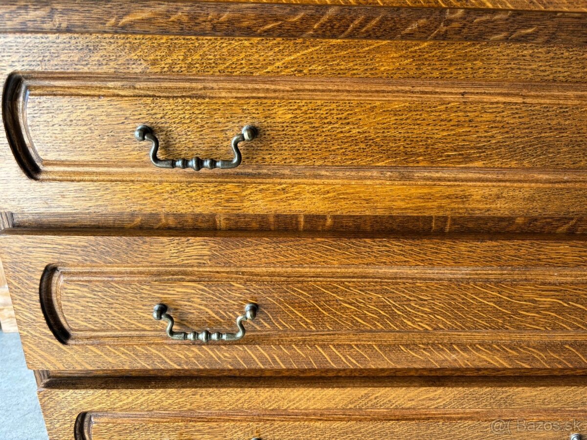 Rustikálna masivná šuplíková komoda - 5