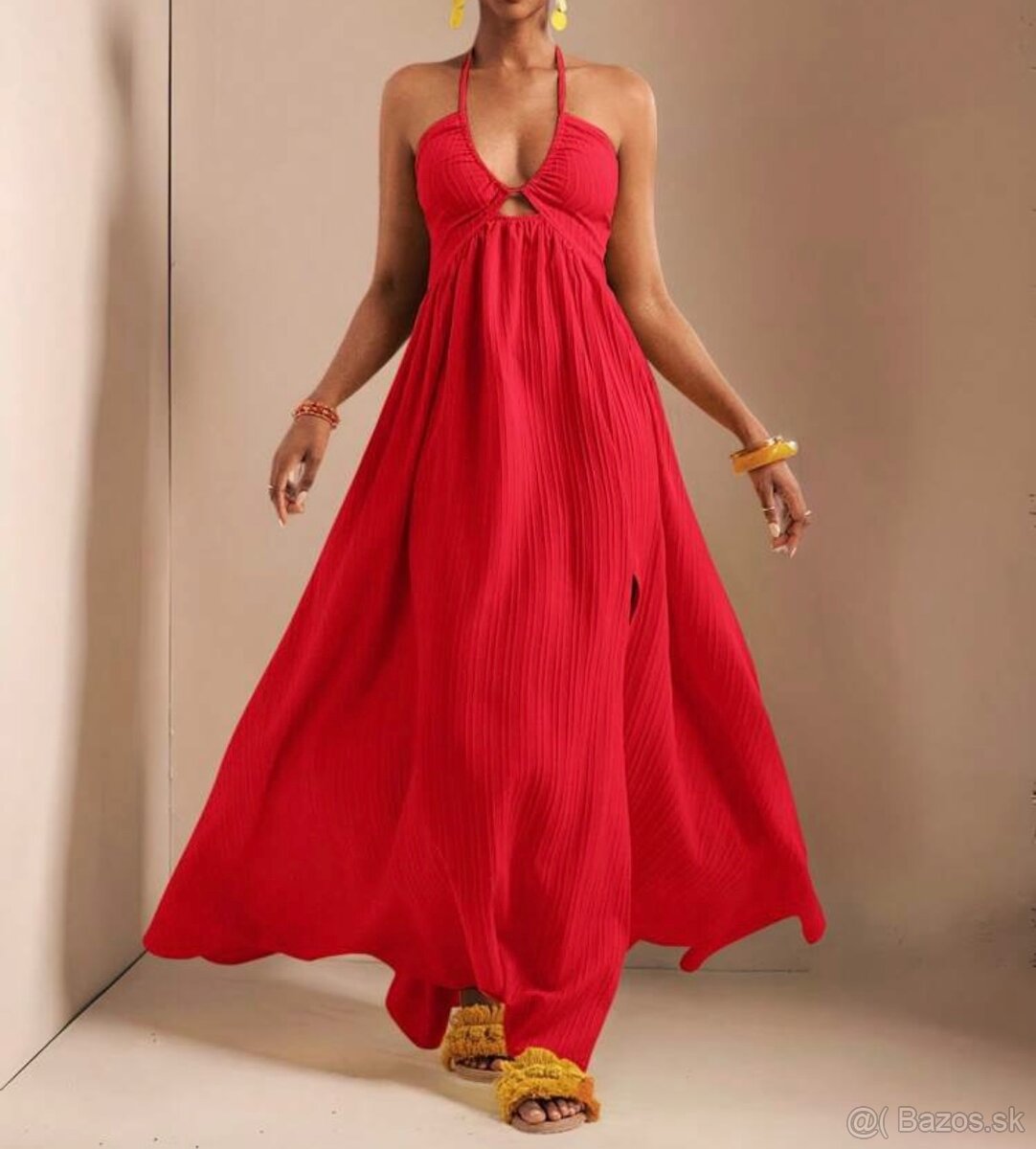 Červené letné šaty - 5