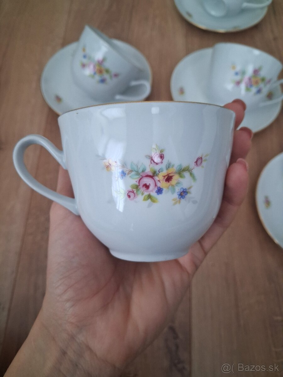 Porcelánová kávová sada - šálky + podšálky - 5