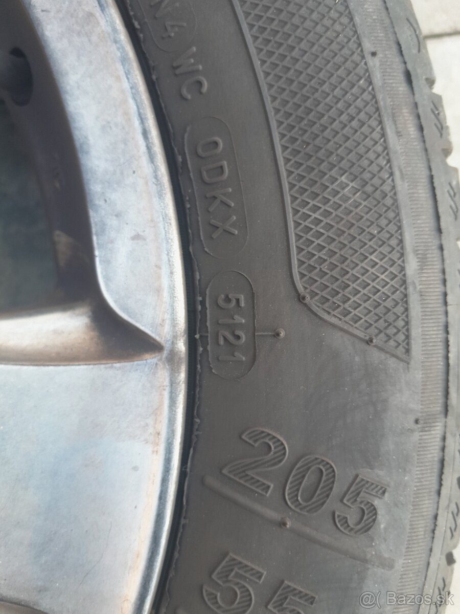 Predám ALU disky+pneu 205/55R16 - 5