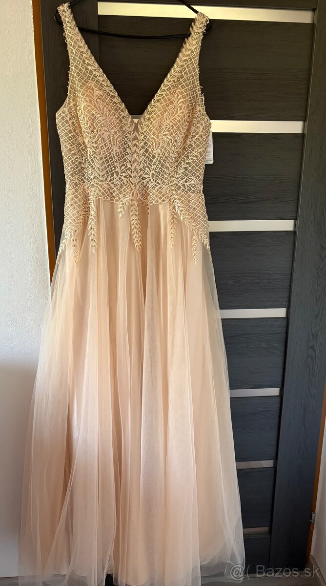 Zlaté spoločenské šaty 40/L - 5