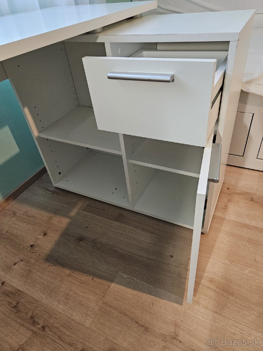 Biely rohový písací stôl - 5