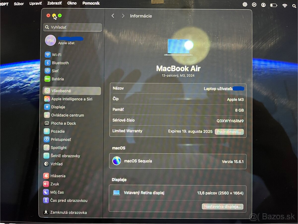 Macbook air m3 13” v záruke - 5
