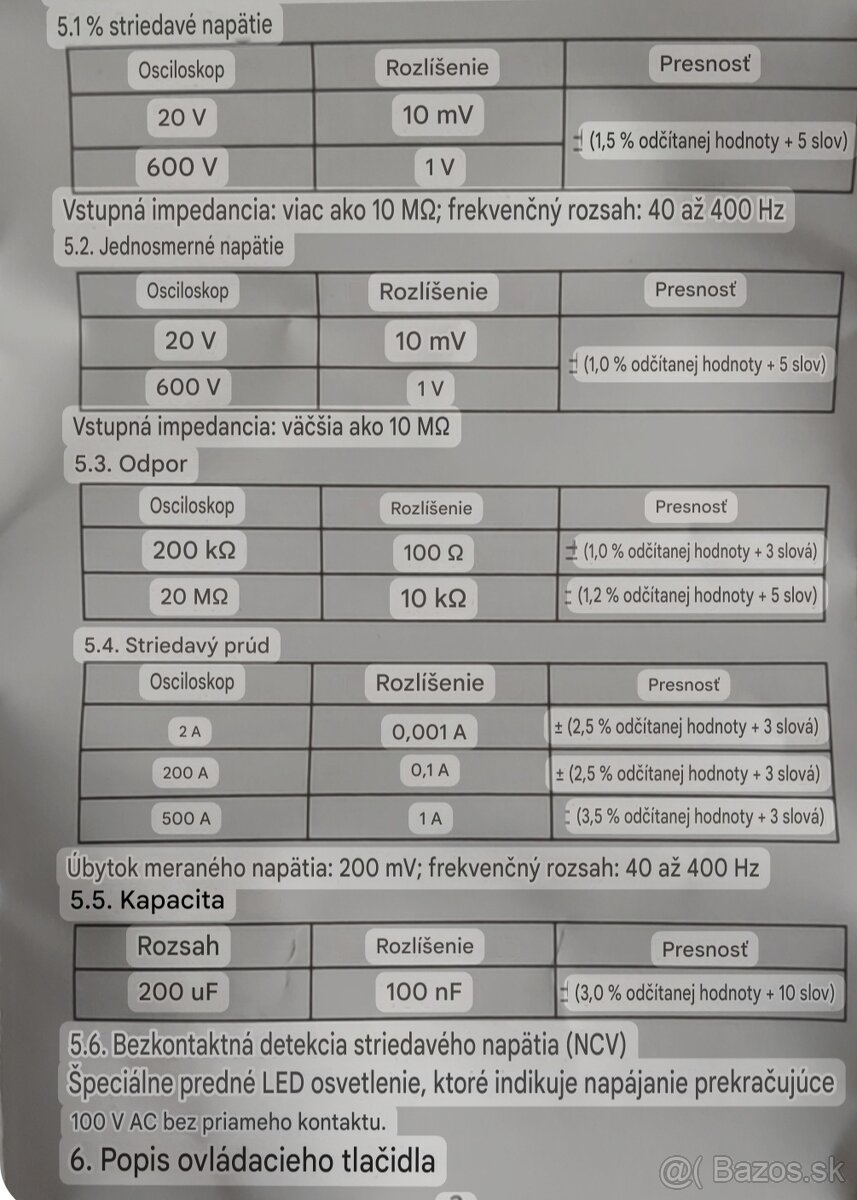 Malý Multimeter kliešťovy - 5