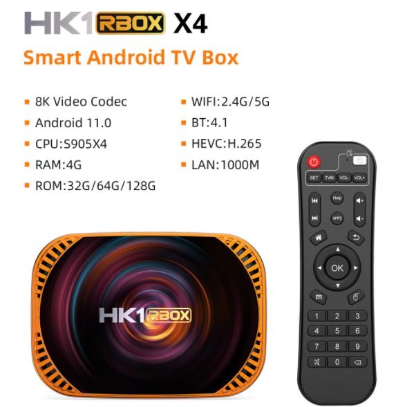 Predám TV Box Android 11 HK1 4/64GB 8K S905X4 1000M - 5