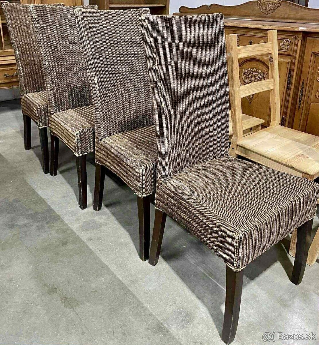 Ratanové stoličky , 4 ks, ratan, drevo, v 105 cm - 5