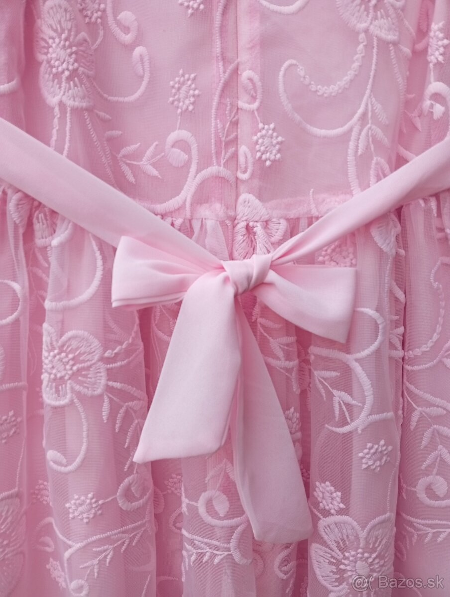 Ružové šaty dievča+ biele tielka 5 - 5
