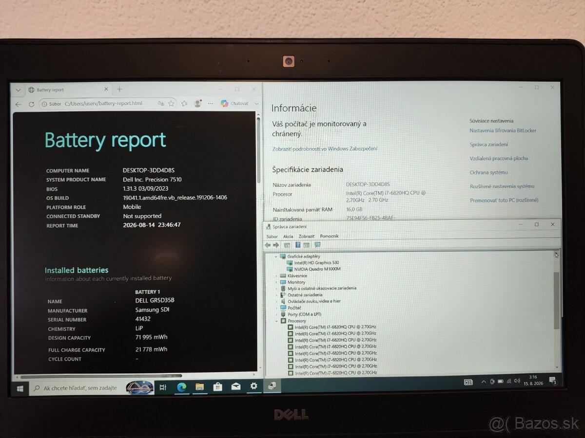 Dell Precision 7510 | Intel Core i7 • Quadro M1000M • 16 GB - 5