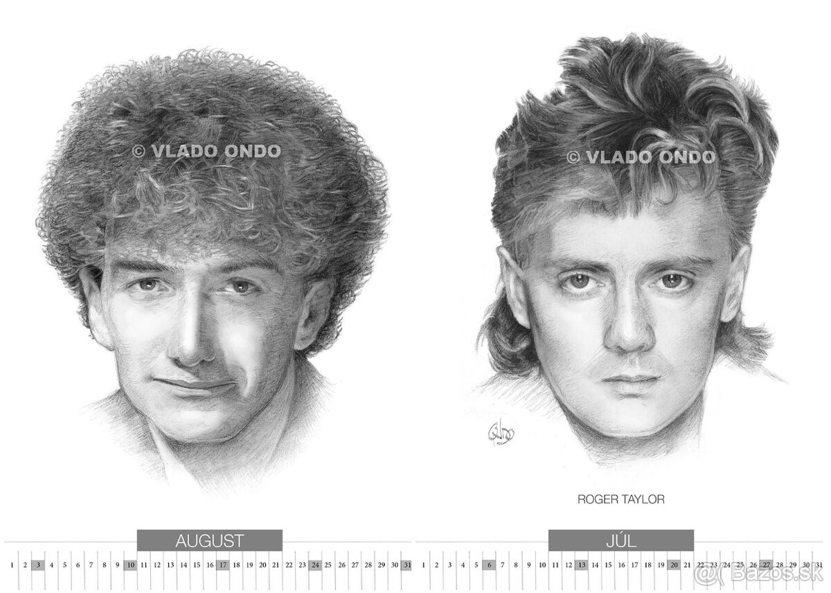 unikátny kreslený kalendár Freddie Mercury Queen - 5