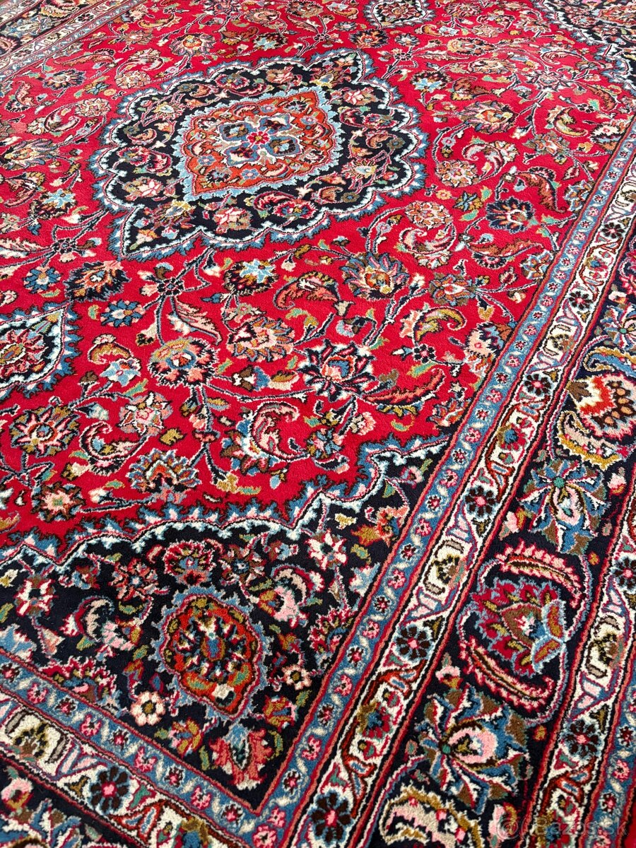 Absolútne nádherný obrovský perzský koberec Mašhad, 347x240 - 5