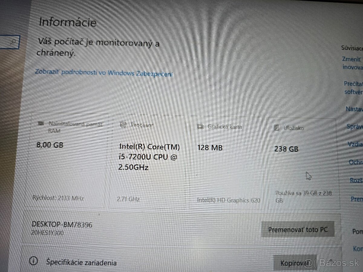 Lenovo Thinkpad T470 s 256gb ssd diskom i5 procesorom a 8gb - 5