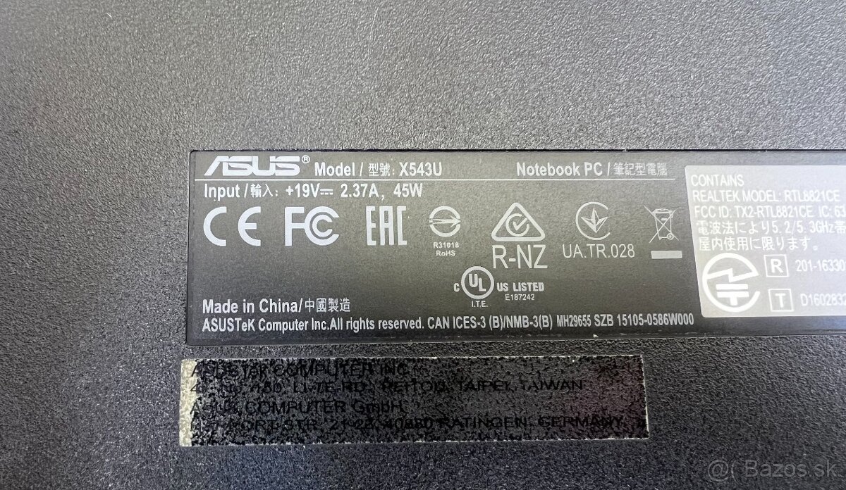 Asus X543U / Intel 4417U / 4GB RAM / 500GB HDD / 15.6" - 5