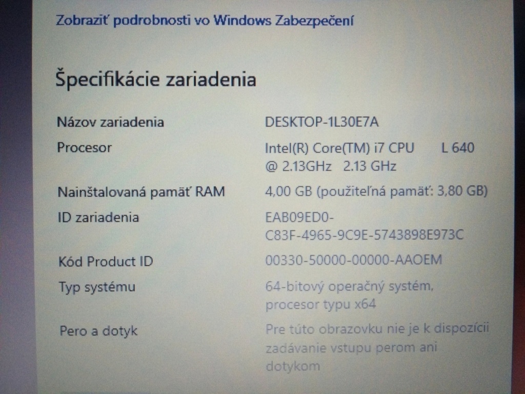 predám HP elitebook 2540p ,Intel® Core™ i7 ,4gb ram ,ssd - 5