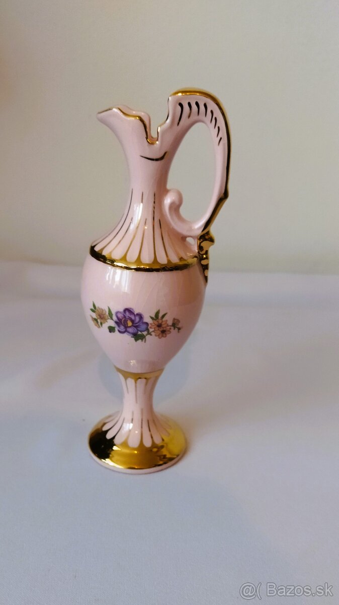 Růžový a bílý retro porcelán - 5