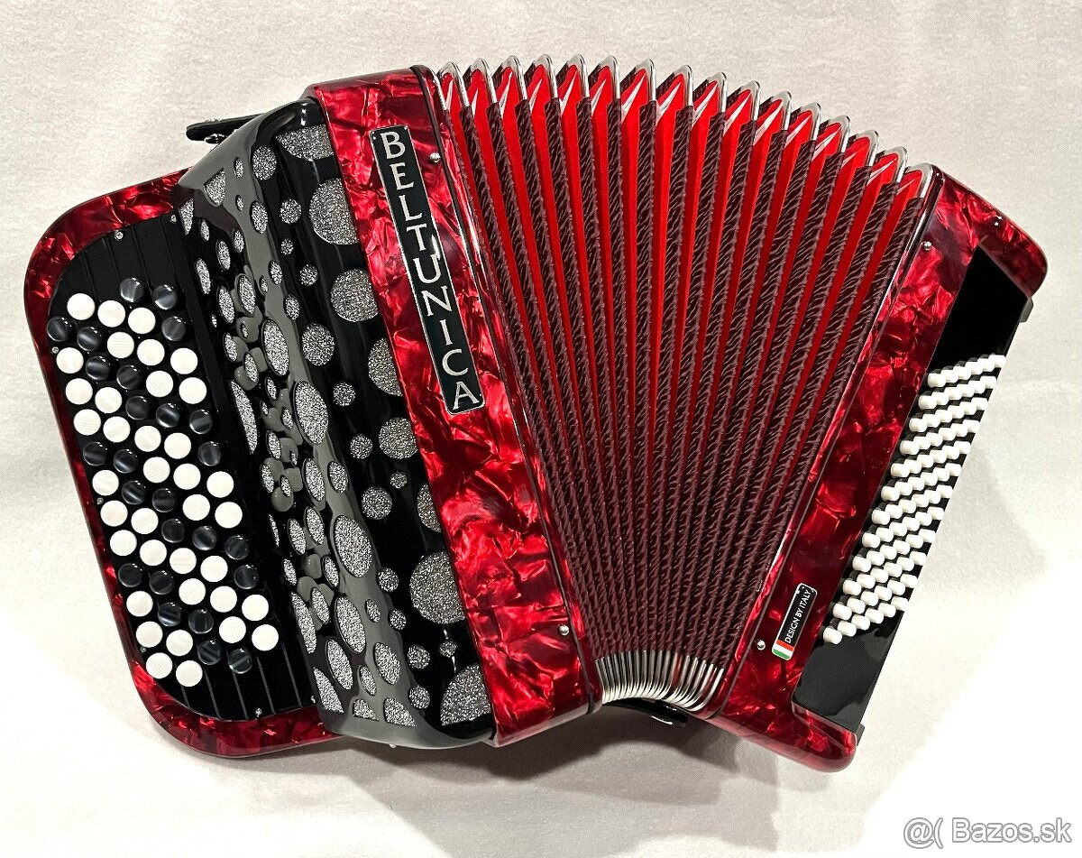 Nový akordeón Beltunica- chromaticky B Griff- 72 BASOVÝ - ná - 5