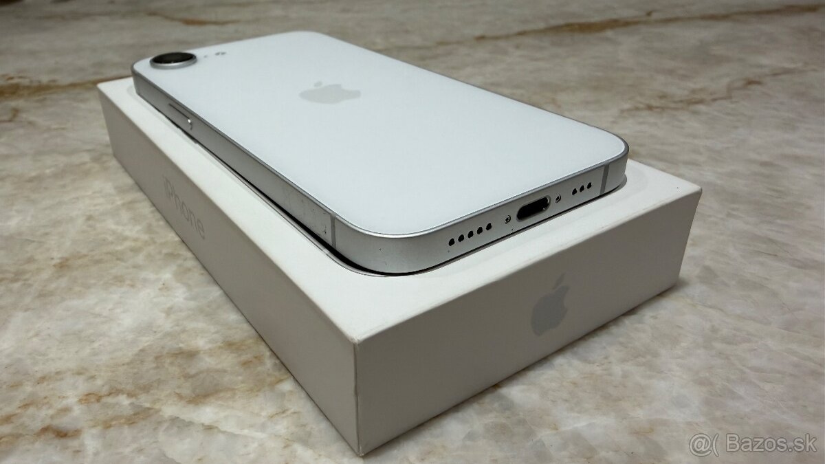 Predám iPhone 16e White 128 GB, 100% stav, v záruke - 5